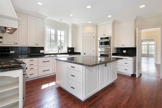 Black Counter Tops White Cabinets